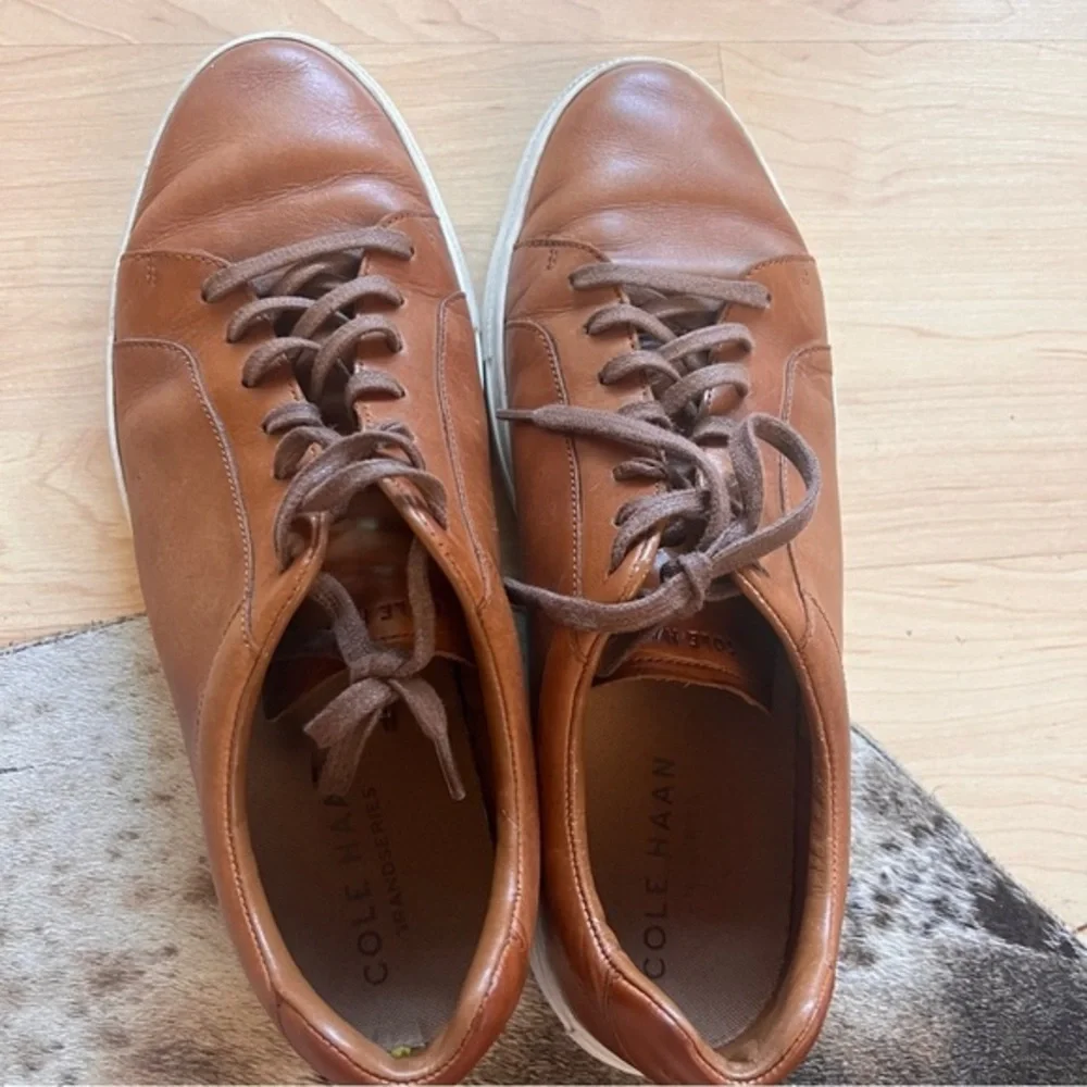 COLE‎ HAAN Brown Men's Grand Series Jensen Sneakers in British Tan Size 10.5